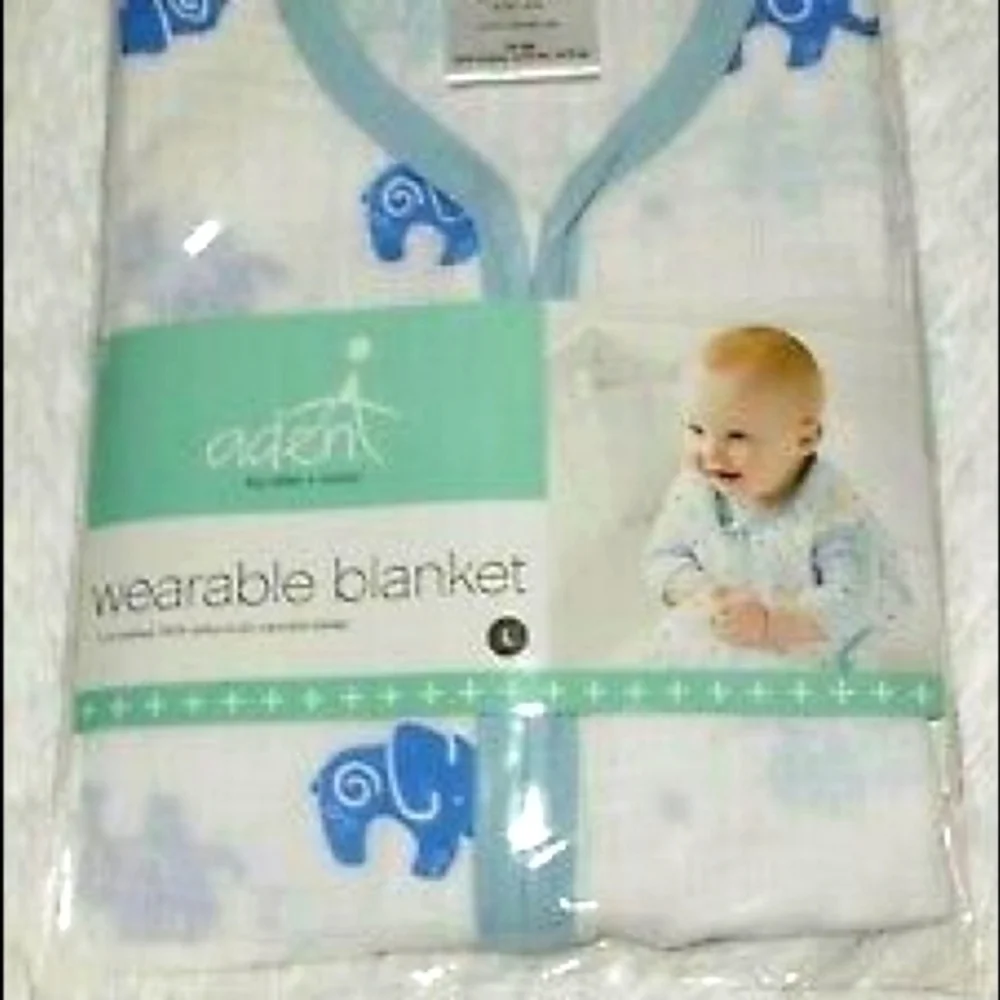 Aden Elephant Print Wearable Baby Blanket—Size L